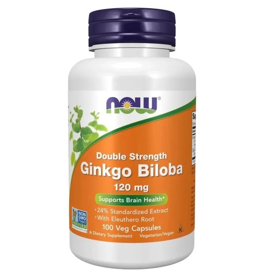 NOW Гинкго билоба, Улучшает работу мозга, Нау Ginkgo Biloba 120 mg, 100 капсул