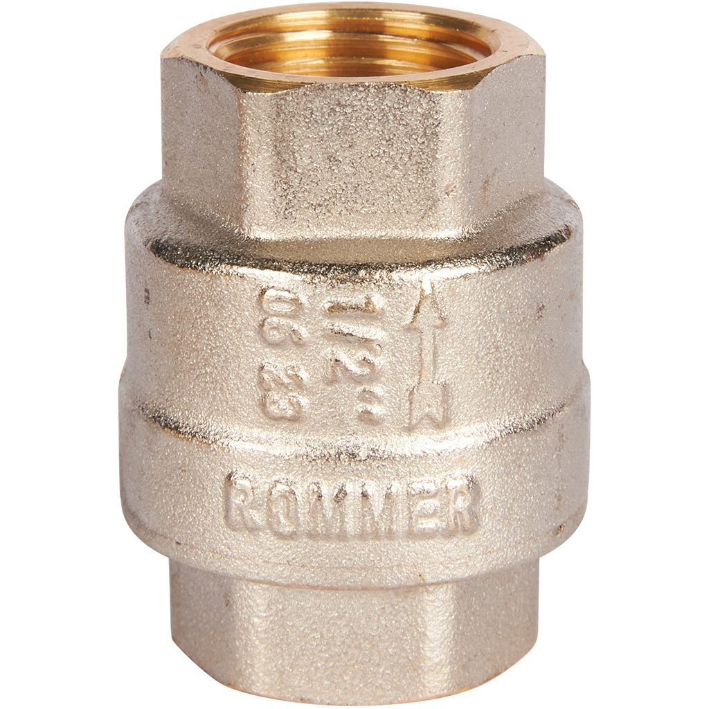 Обратный клапан пружинный муфтовый ROMMER RVC-0001-000015 1/2" с металлическим седлом