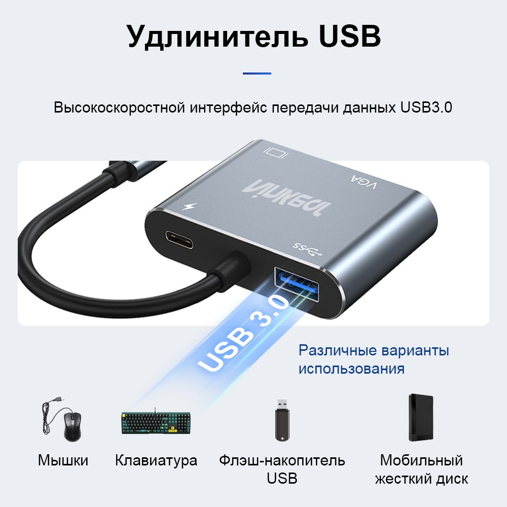 4в1usbhubtypec3.0Разветвительthunderboltс4KHDMI,кард-ридером,дляipad,Macbookair,пк,ноутбука