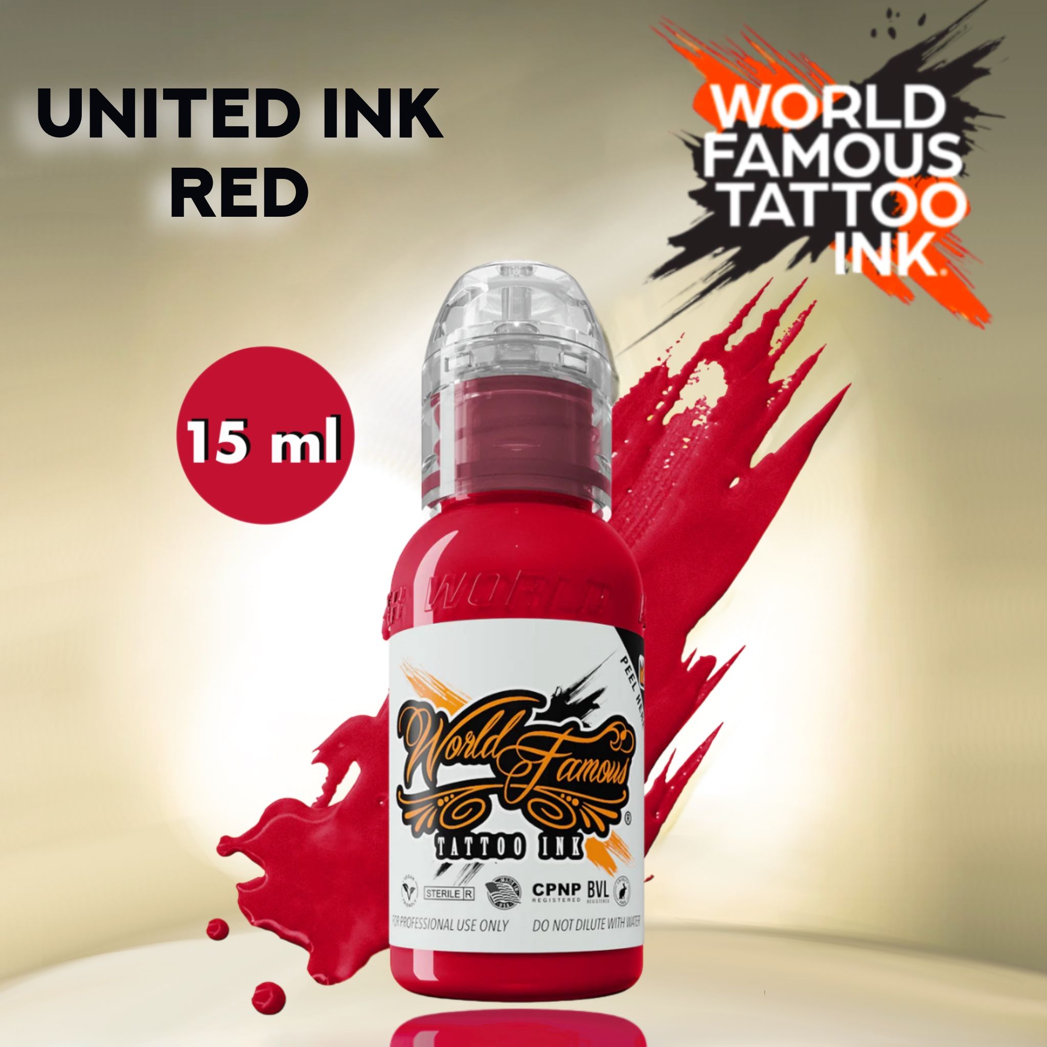 World Famous United Ink Red Краска для татуировки 15мл