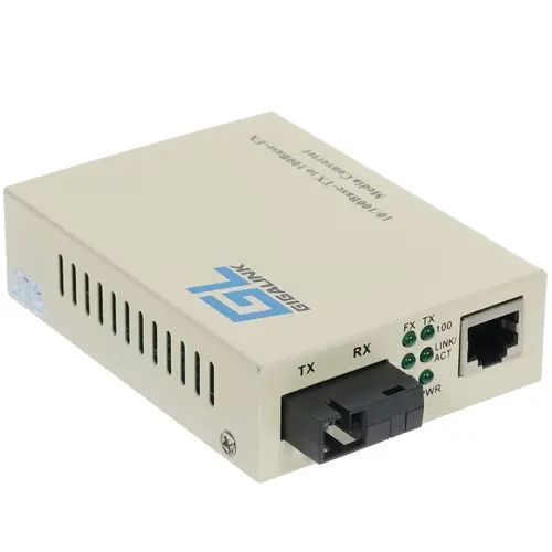 МедиаконвертерGIGALINK,RJ-45x1Гбит/с,SCx1Гбит/с,20км,(GL-MC-UTPF-SC1G-18SM-1550-N)