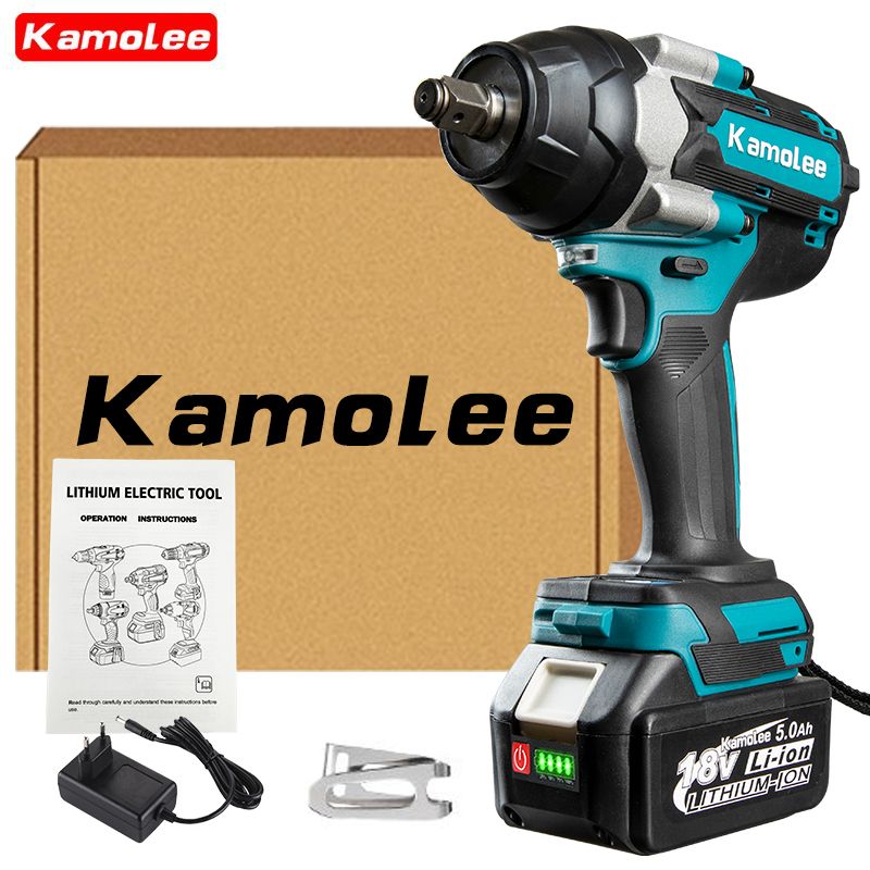 Kamolee Tool DTW700 1800N.m Бесщеточный Электрический Ударный Гайковерт С Высоким Крутящим Моментом 1/2 Дюйма - 1 Аккумулятора 5,0 Ач