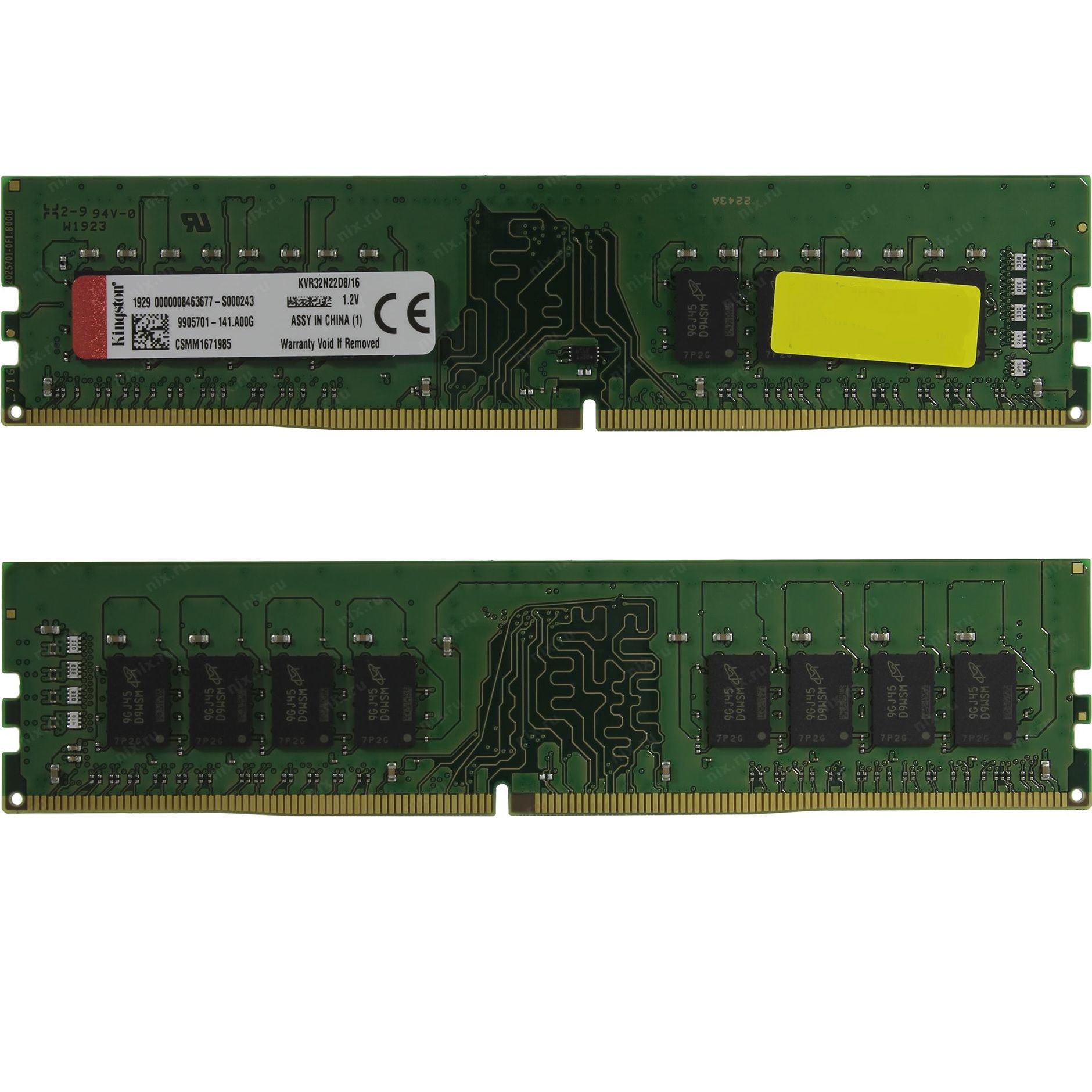 Kingston Оперативная память DDR4 3200 МГц 1x16 ГБ 1x16 ГБ (KVR32N22D8/16)