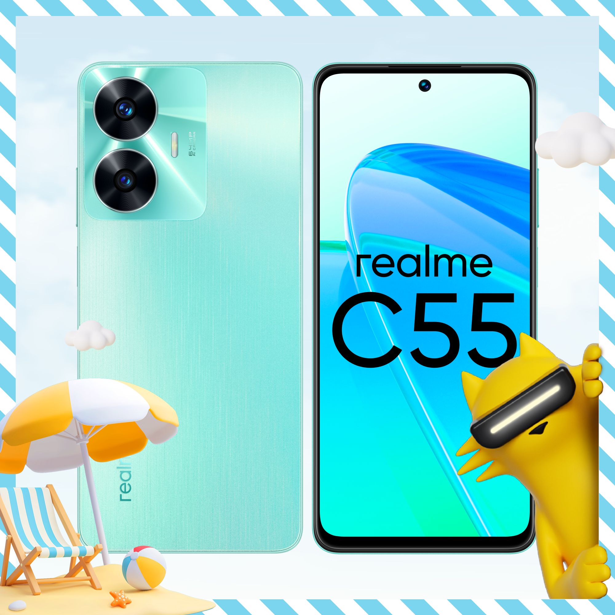 realme Смартфон C55 6/128 ГБ, зеленый