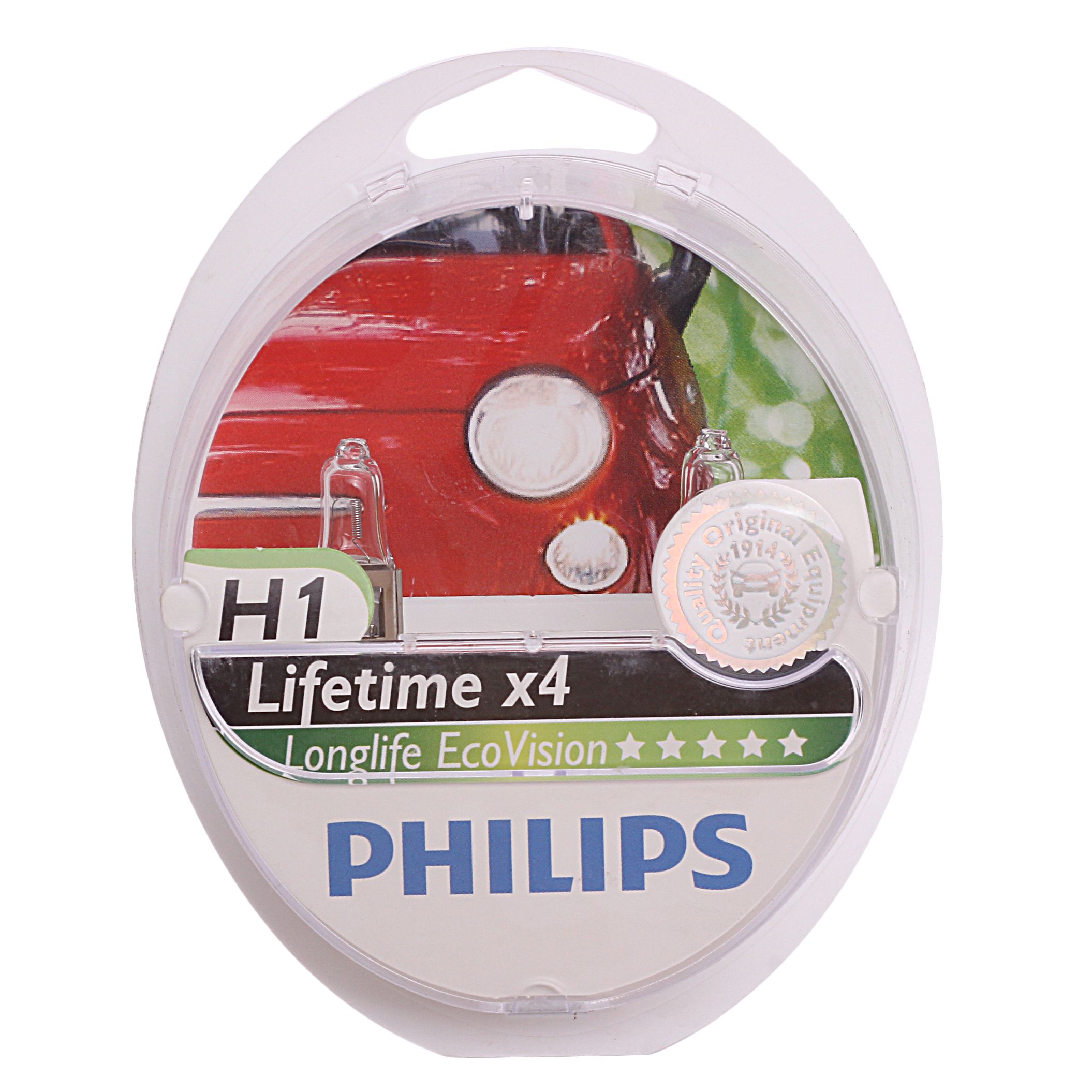 АвтолампаH1(55)P14.5sLongLifeEcoVision(2шт)12VPHILIPS