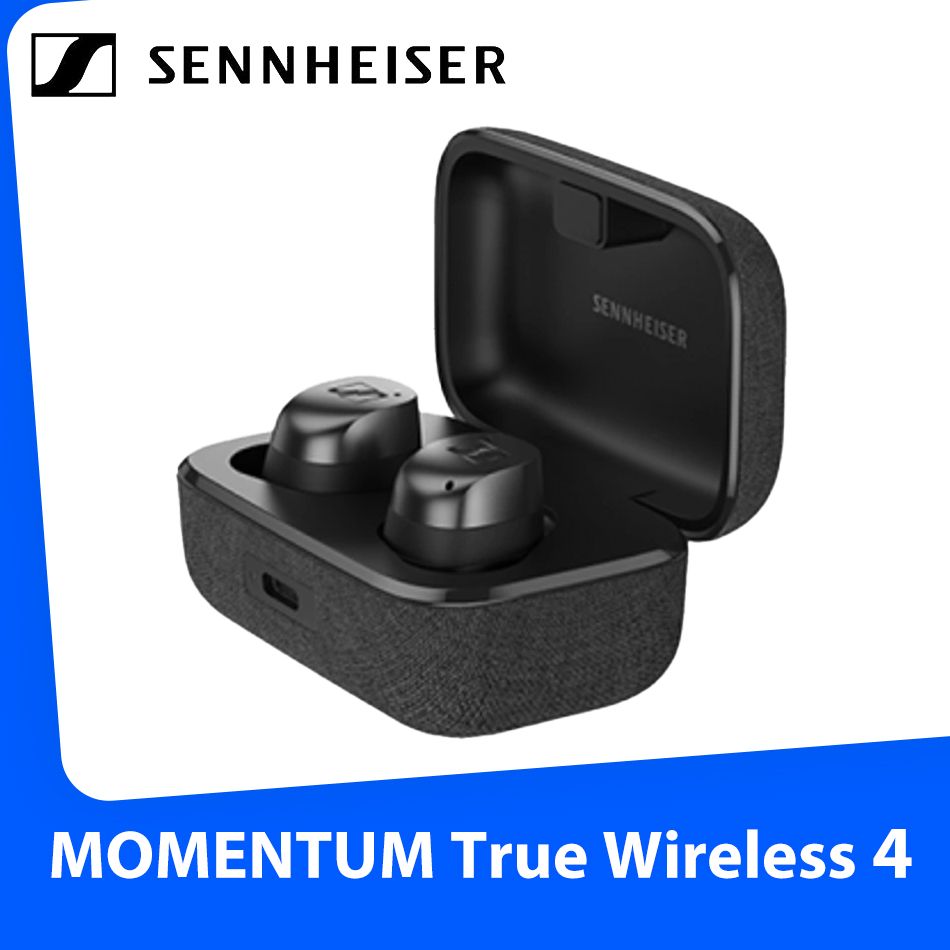 SennheiserНаушникибеспроводныесмикрофономSennheiserMomentumTrueWireless4,Bluetooth,USBType-C,черный