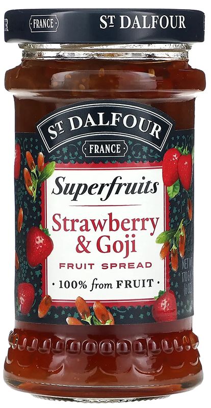 Джем St.Dalfour БЕЗ САХАРА клубничный с ягодами годжи Superfruits 170г