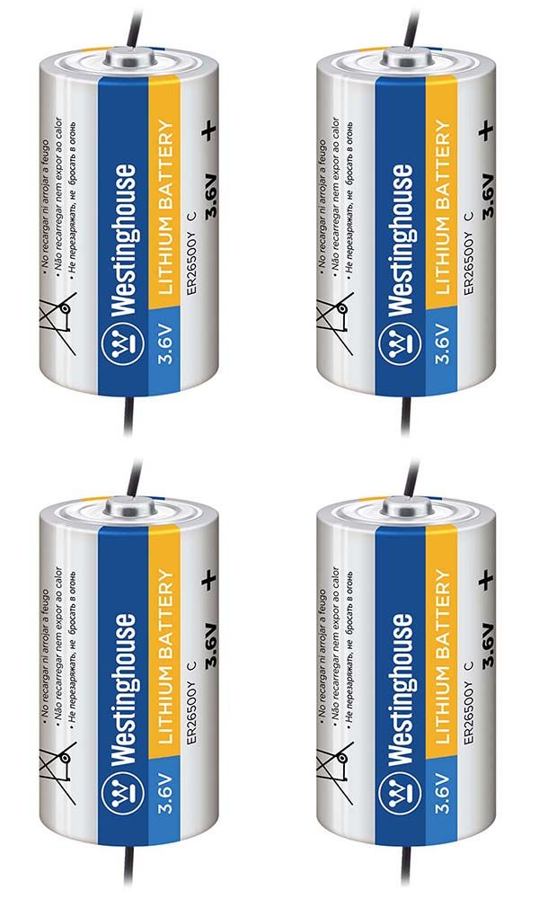 литиеваябатарейка3.6vWestinghouseER26500Y(C)axialwires-4шт.Длясчетчиковгаза;теплосчетчиков;электросчетчиков;GPSдатчиков;пожарныхоповещателей