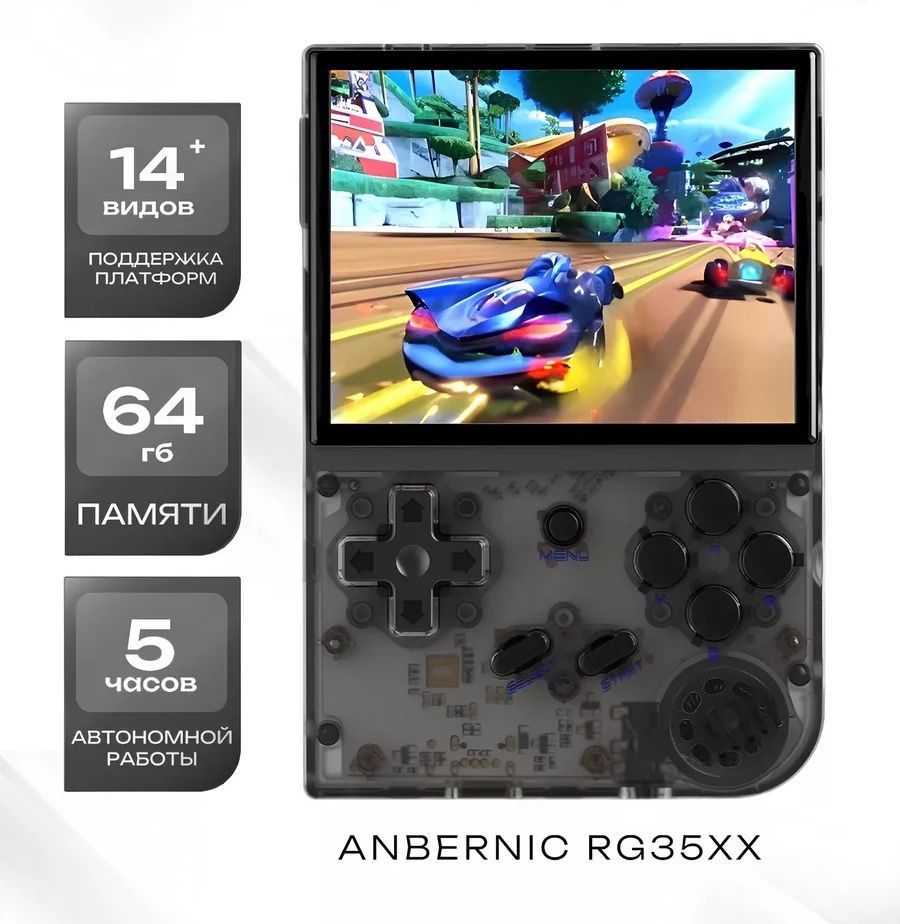 Игровая консоль Anbernic Portable Game Console RG35XX 2024 Transparent Black