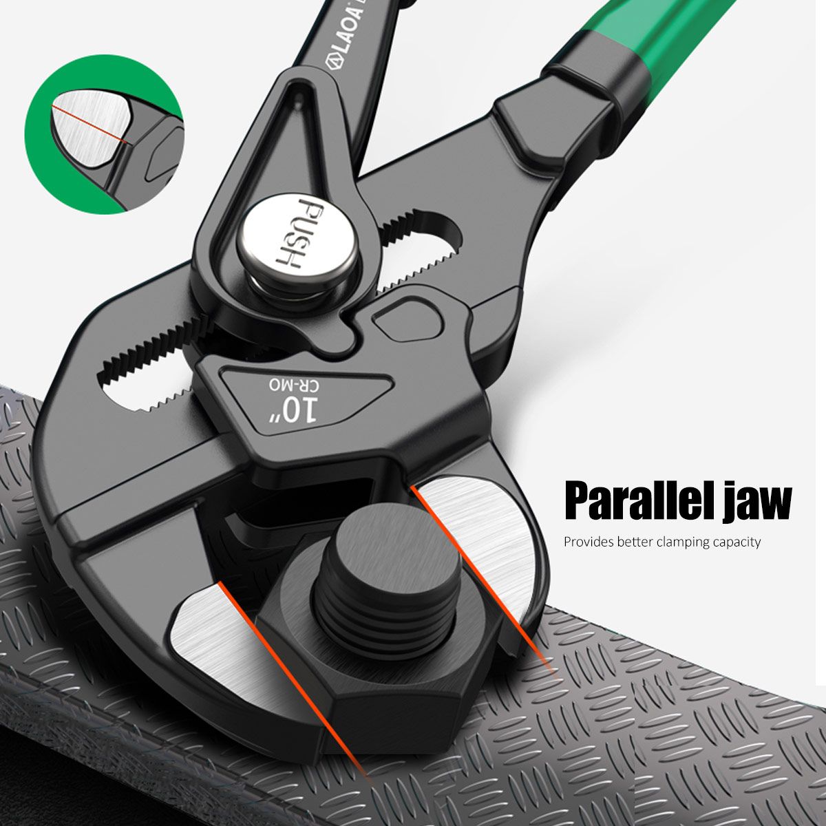 ПереставныеклещиLAOA7"(185мм)сдвухкомпонентнойрукояткой,полированные,производствоТайвань(Китай)