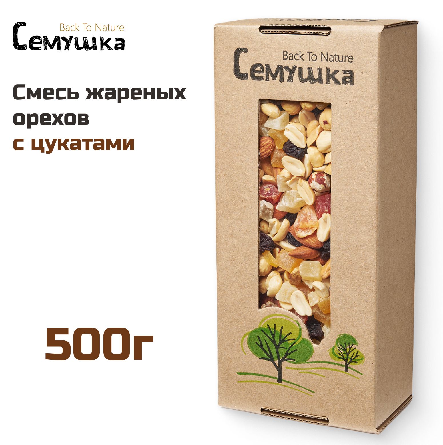 Смесь сладкая жареных орехов с цукатами Семушка 500 г