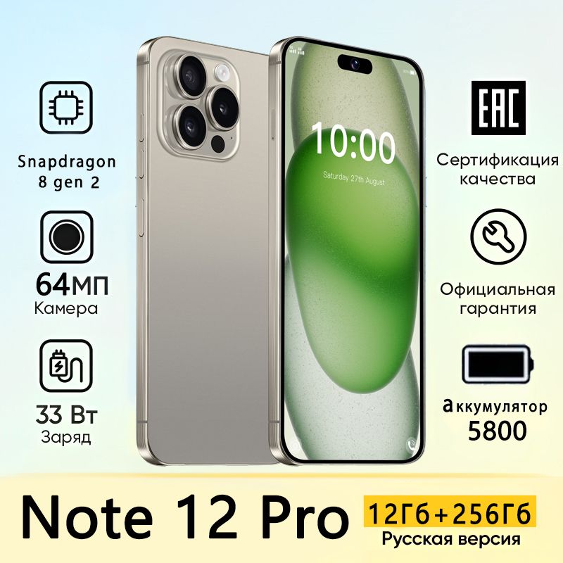 ZUNYIСмартфонNote12ProРостест(EAC)12/256ГБ,серебристый