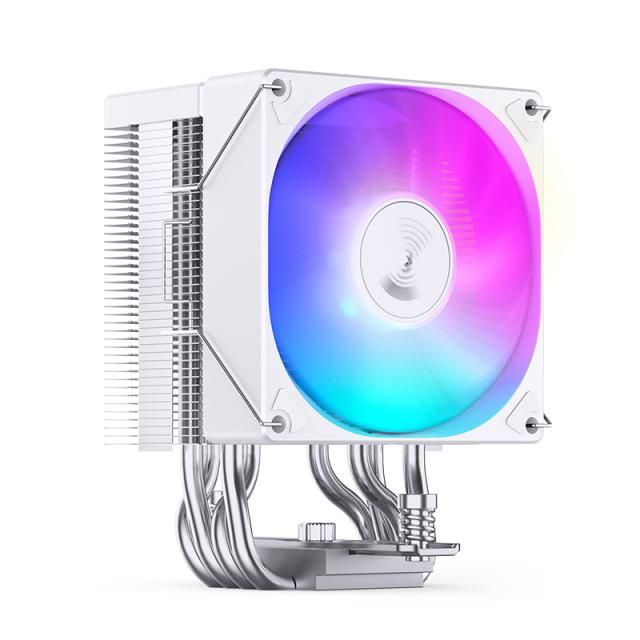 КулердляпроцессораJONSBOCR-1400EVOWhiteLGA1700/1200/115X/AM5/AM4(TDP180W,PWM,92mmDynamicMulti-ColorLEDFan,4тепловыетрубки,белый,4-pin)Retail