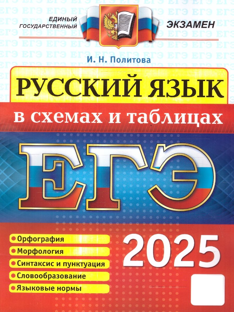 ЕГЭ Русский язык в схемах и таблицах | Политова И. Н.