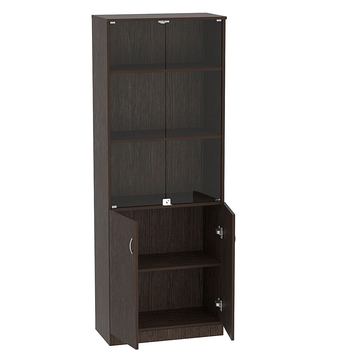 Шкаф офисный со стеклом ШВ-53, Дуб Венге