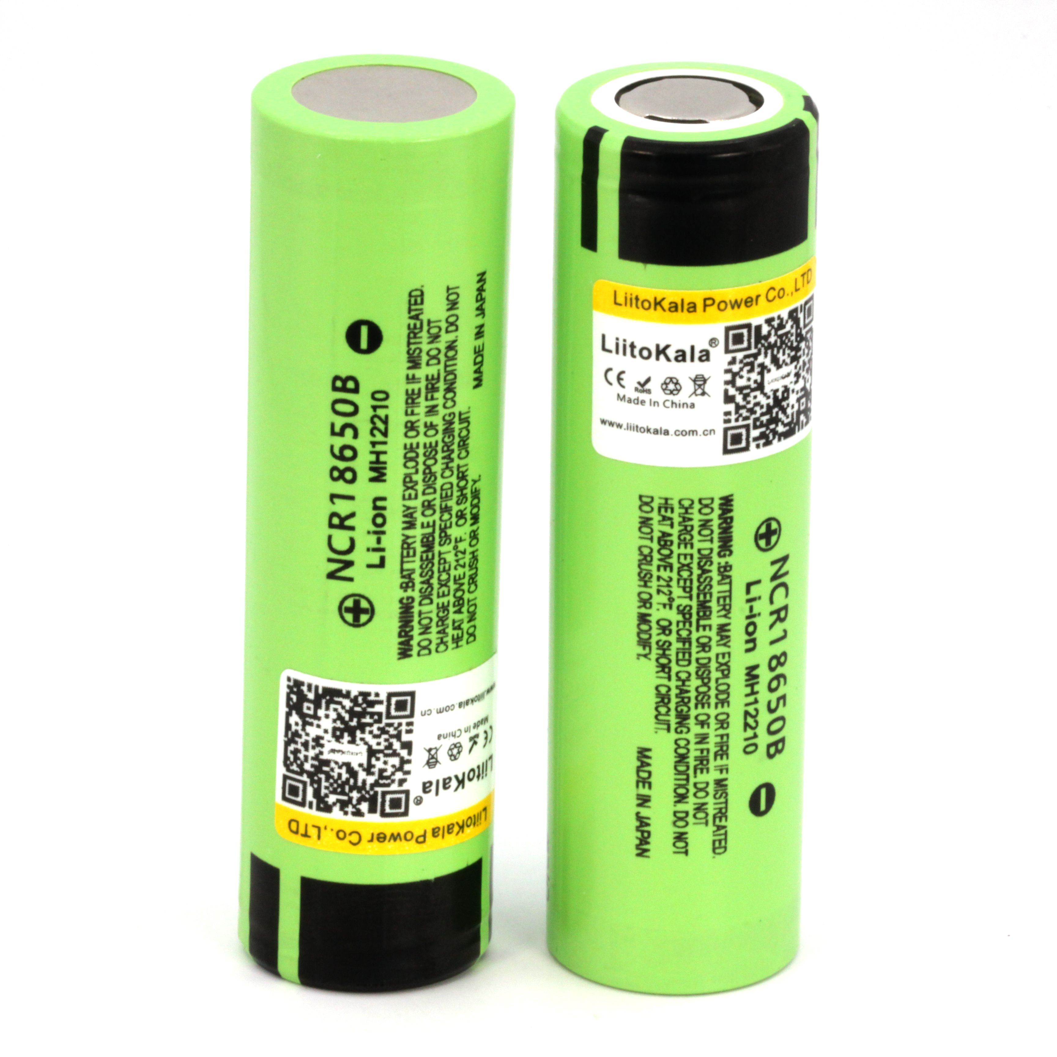 Аккумуляторныебатарейки,LiitoKalaNCR18650B,18650,3400mAh,2шт