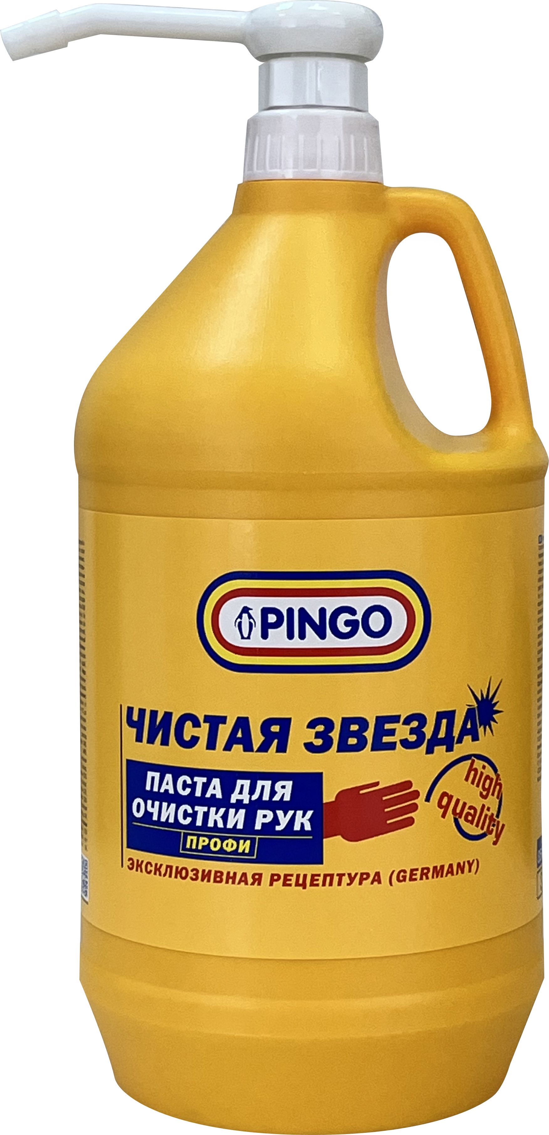 Паста для очистки рук Pingo "Чистая Звезда" ПРОФИ, канистра с дозатором 3,7 л 85010-14