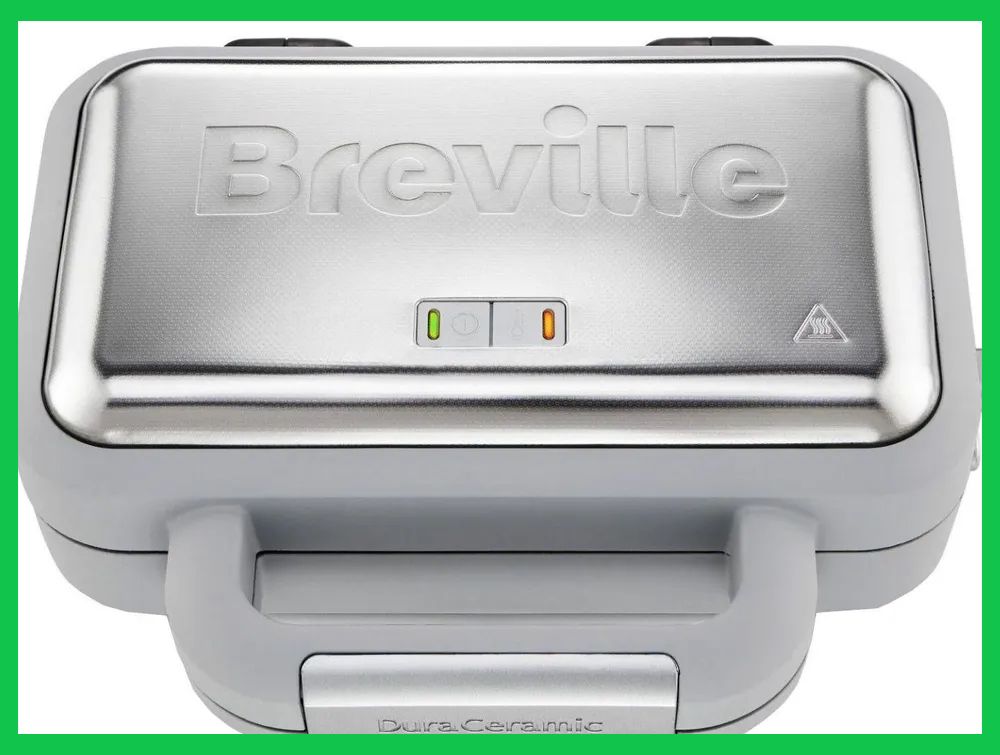 Breville Вафельница с керамическим покрытием двойная DuraCeramic VST072X 850 Вт, серебристый