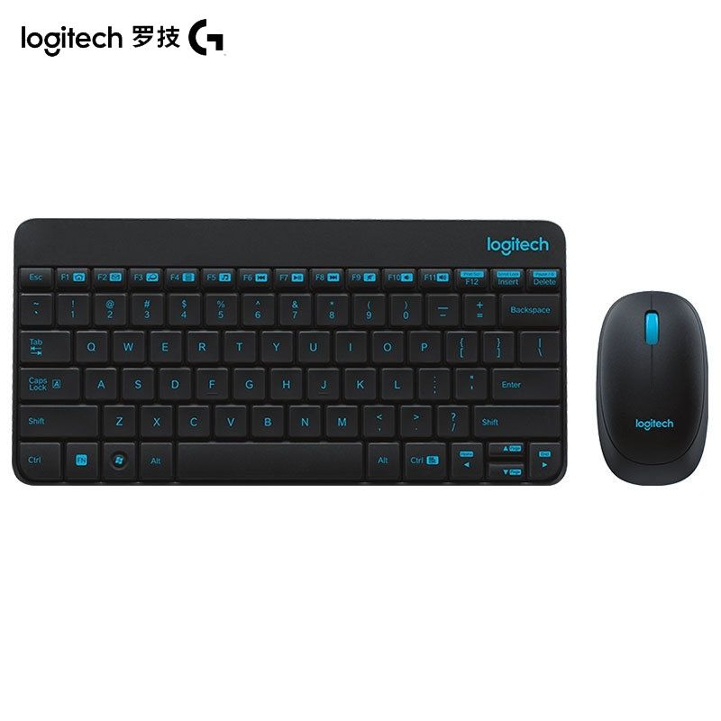 LogitechКомплектмышь+клавиатурабеспроводнаяMK245NANO,Английскаяраскладка,черный