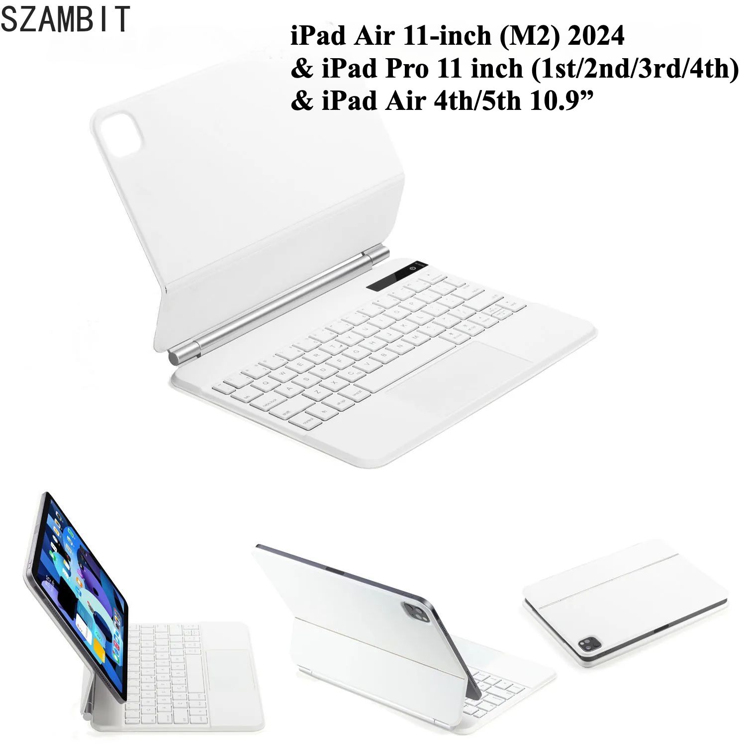 ВолшебнаяклавиатурасподсветкойдляiPadAir11(M2),Air5/410,9дюйма,iPadPro112022/21/20/18,магнитныйплавающийчехол-клавиатура