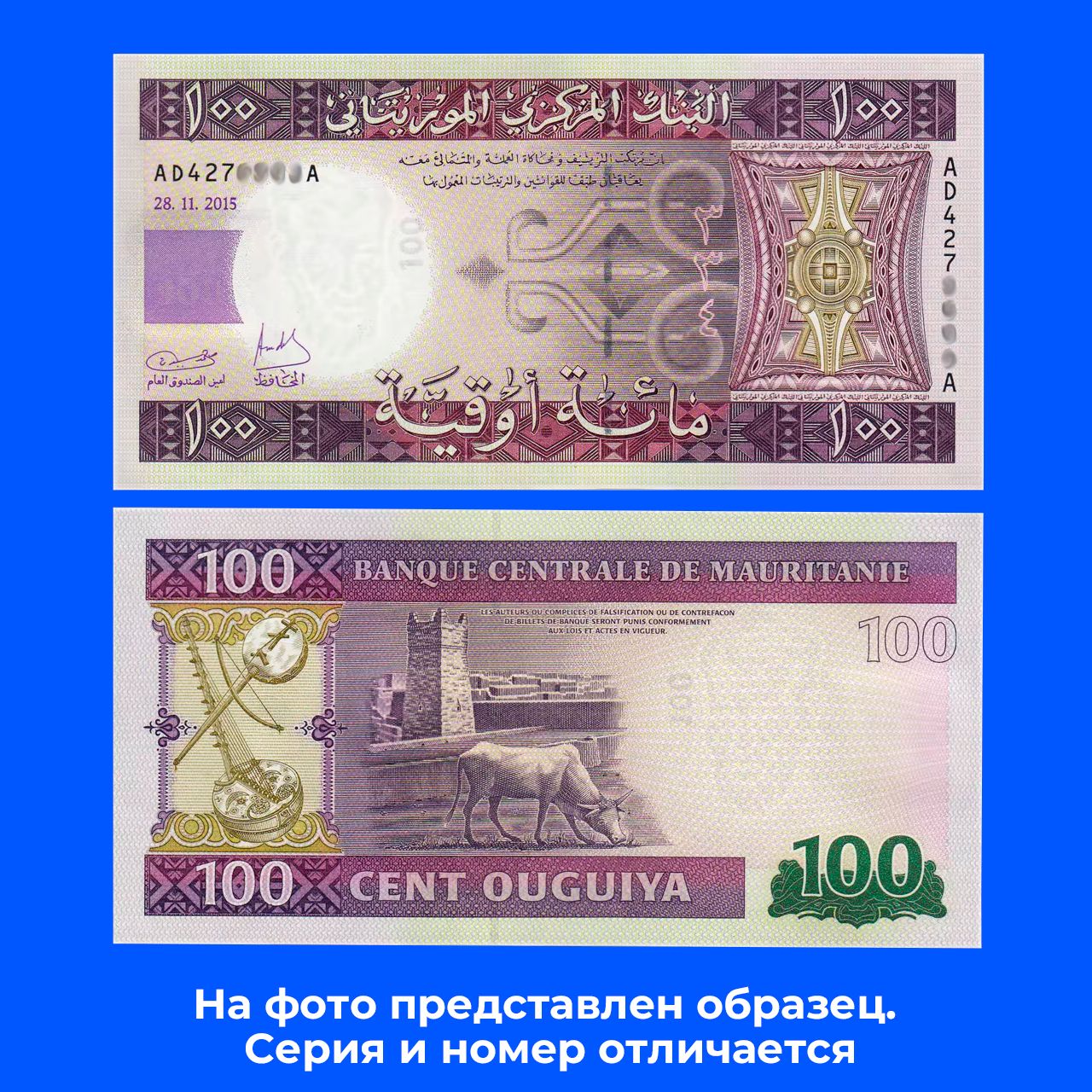 Банкнота Мавритания 100 угия 2015 год, UNC