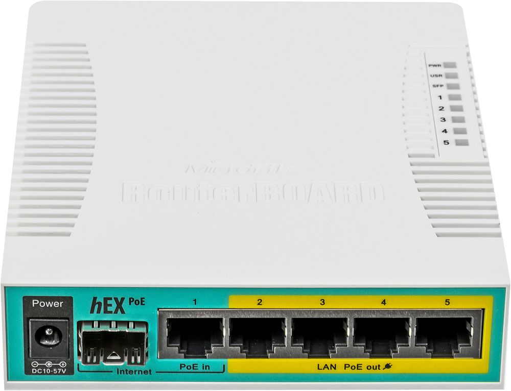 РоутерMikroTikhEXPoE(RB960PGS)10/100/1000BASE-TX/SFPбелый