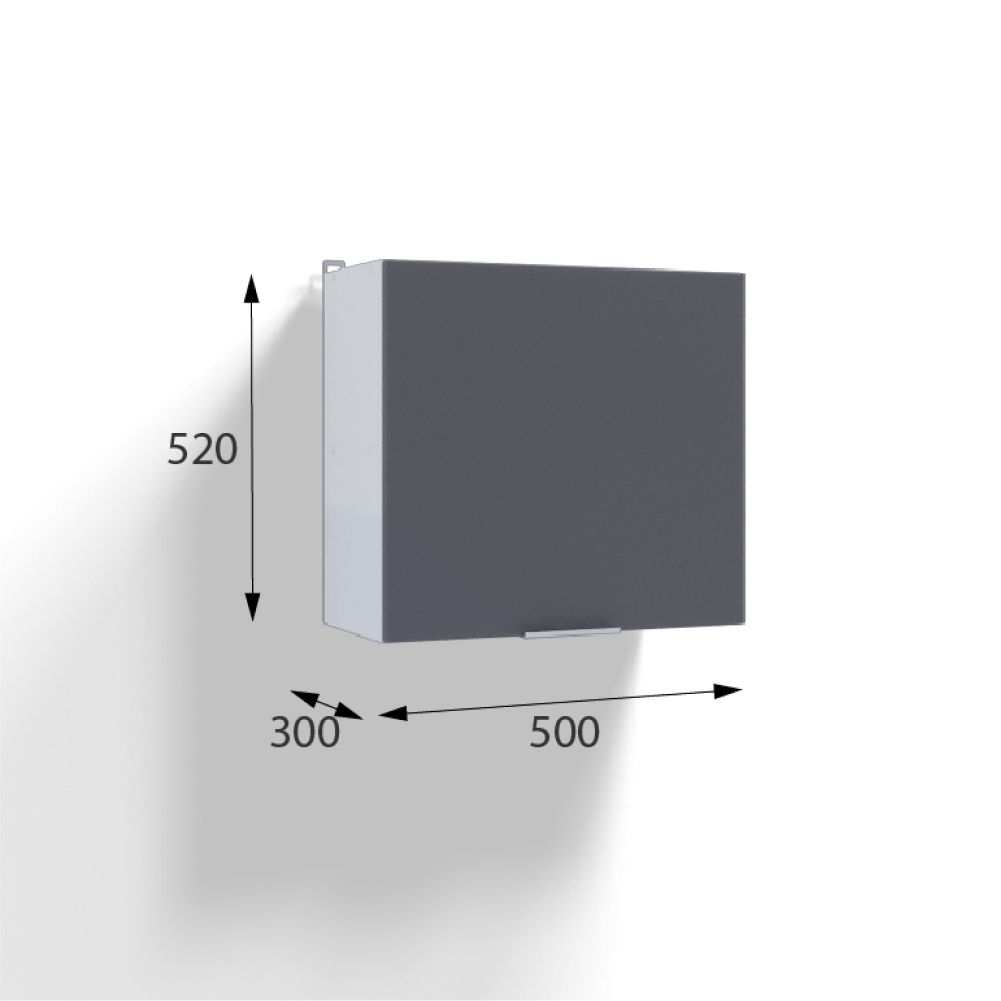 Кухонный модуль навесной для вытяжки 50см, графит