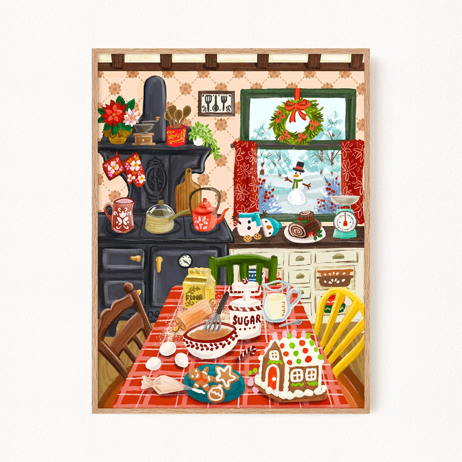 Новогодний постер "Kitchen Christmas", 30х40 см