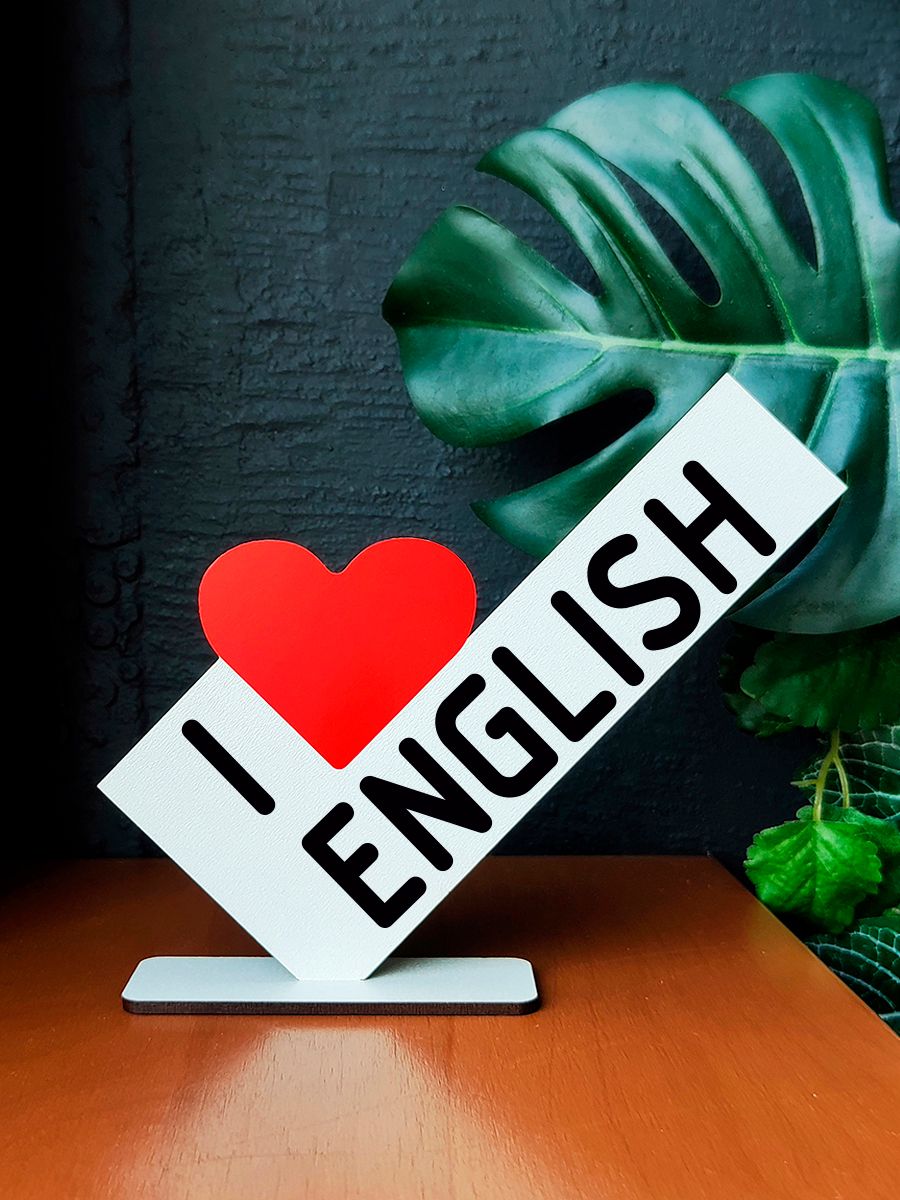 Открытка подарок мини стела I LOVE ENGLISH