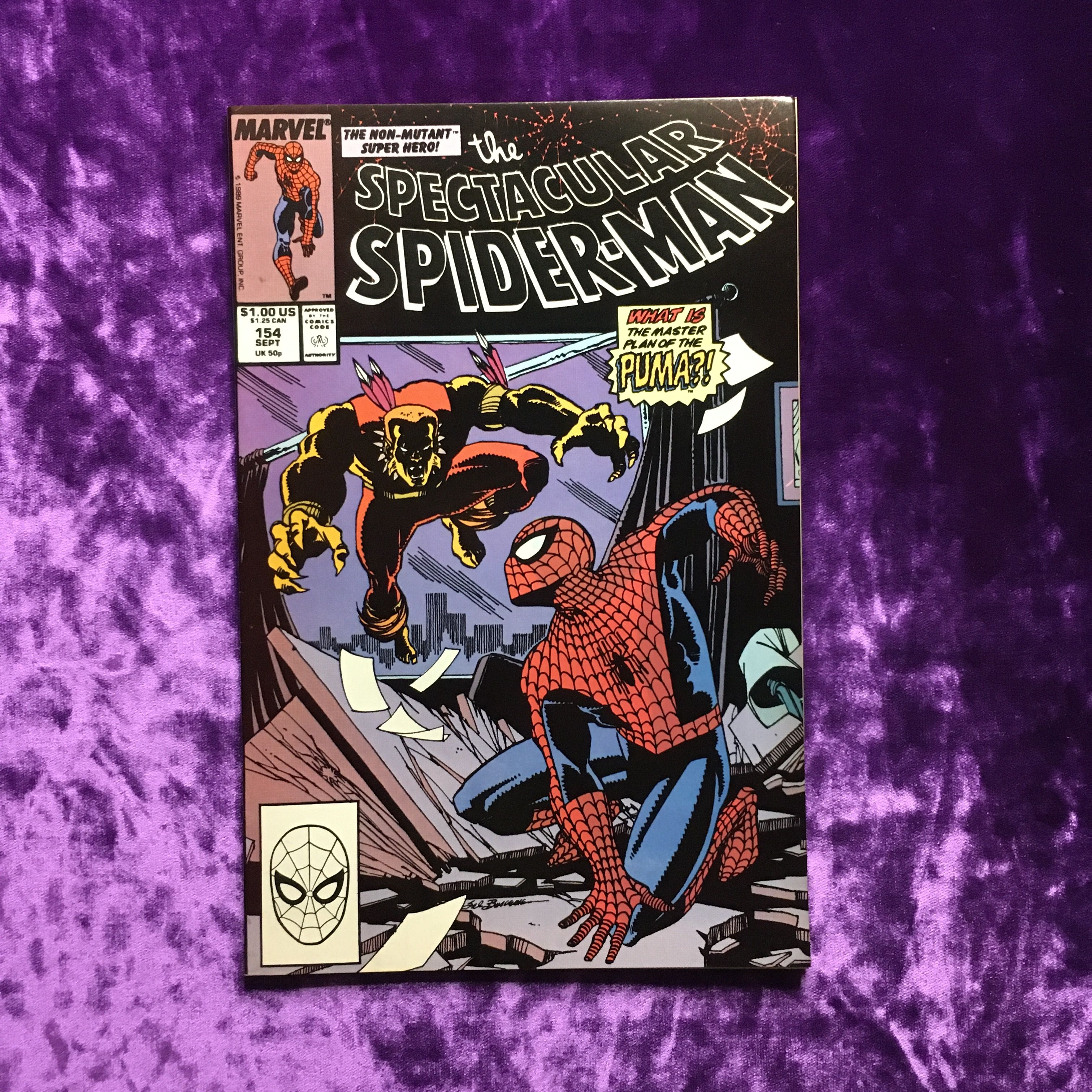 The spectacular Spider-man. Claws. Vol.1 No 154 SEPT 1989. Оригинальный комикс на английском языке