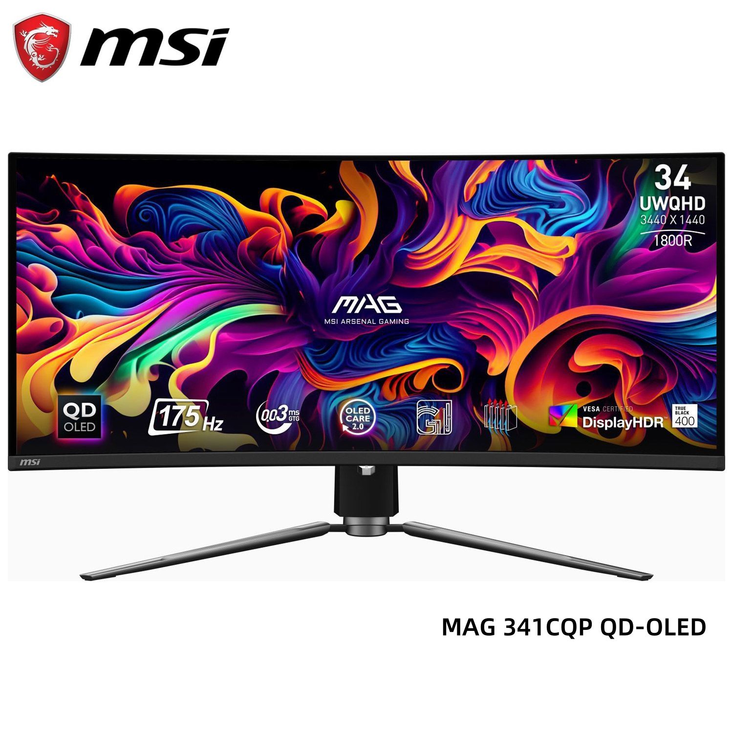 MSI34"МониторMAG341CQPQD-OLED,черный