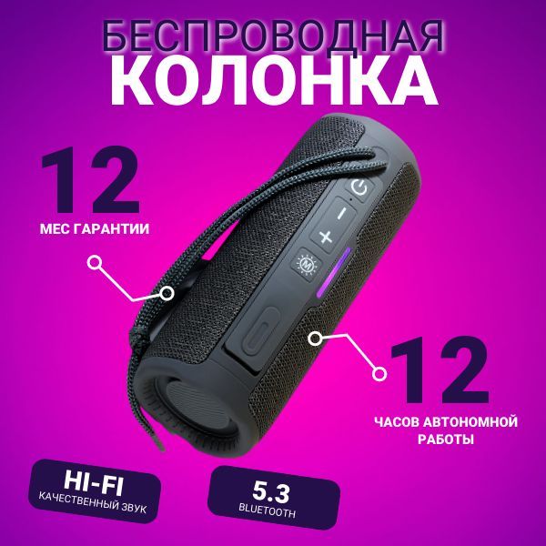 Колонка портативная беспроводная - Музыкальная портативная колонка с блютуз, Max-Intro