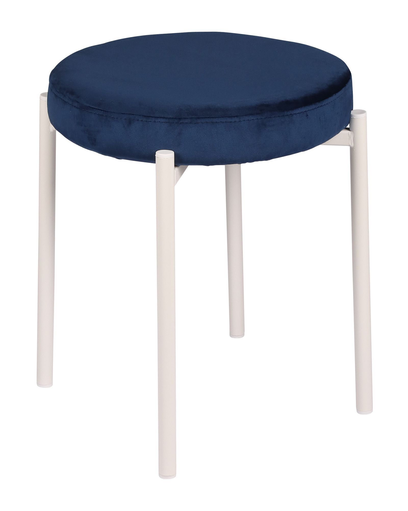 Комплект мягких кухонных табуретов Кен синий / белый, 3 шт.