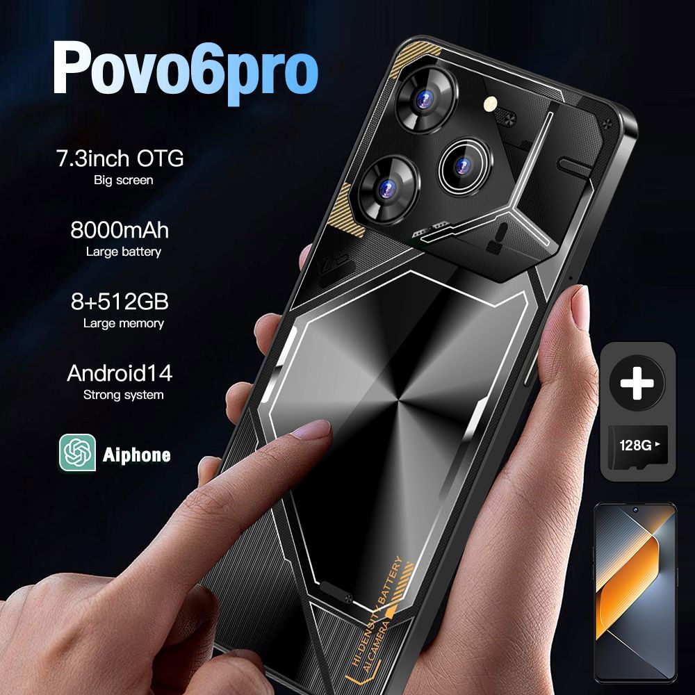 LINKCOСмартфонPOVA6Pro5GРостест(EAC)8/512ГБ,черный