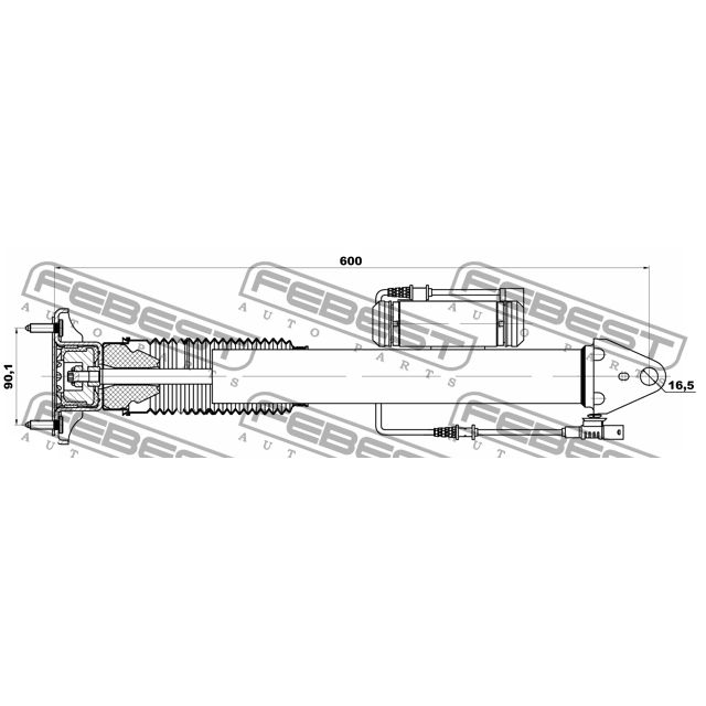Амортизатор MERCEDES BENZ ML/GLE 350 CDI/D 4MATIC 166.# задний 16110-001R FEBEST FEBEST 16110-001R