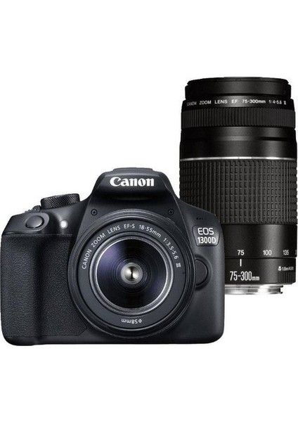 фотоаппарат камера постоянного тока с двойным объективом Canon Canon Eos 1300D 18 55 мм + 75 300 мм