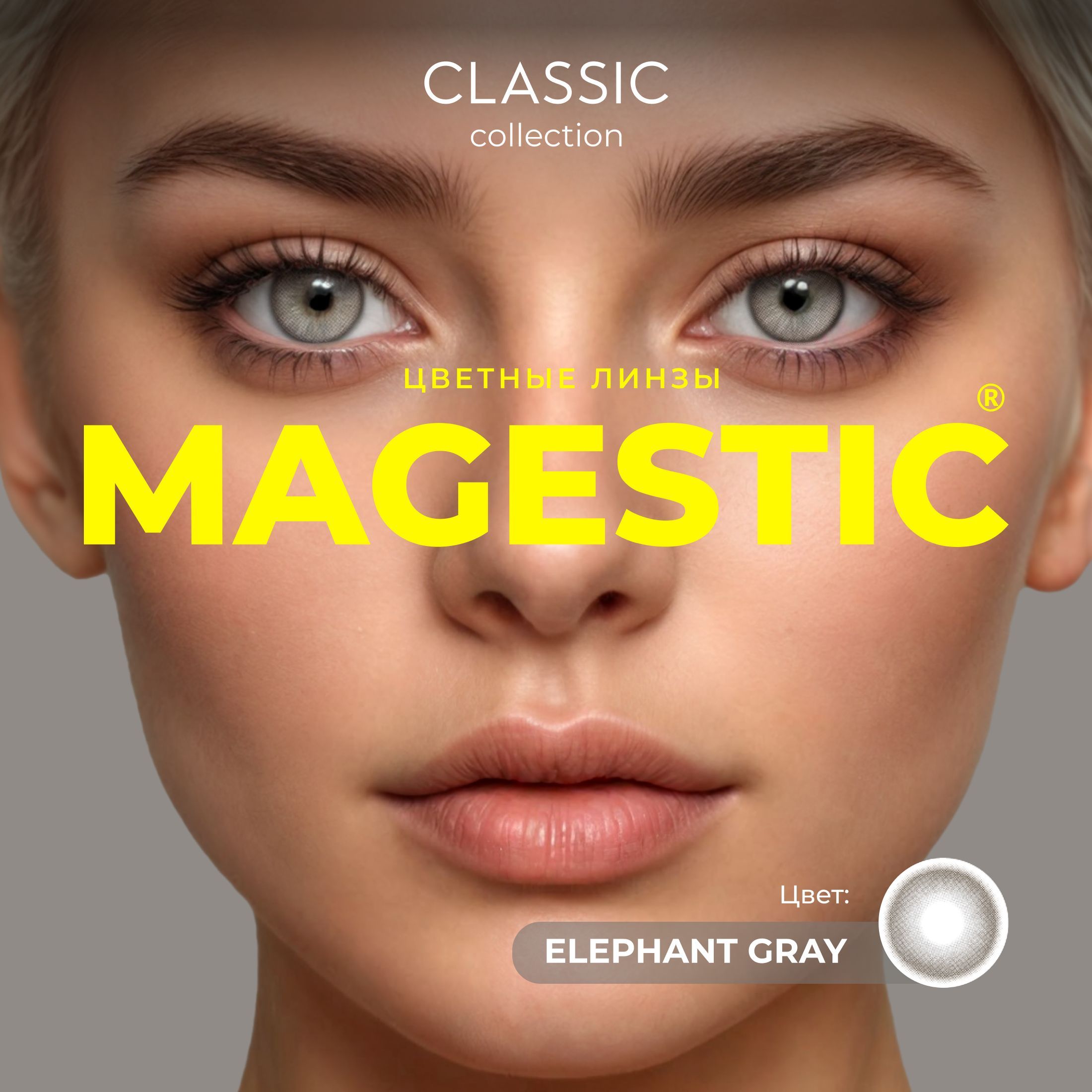 Цветные СЕРЫЕ контактные линзы для глаз MAGESTIC CLASSIC ELEPHANT GRAY, 1 пара, 12 месяцев, 0.00 купить на OZON по низкой цене (1695845334)