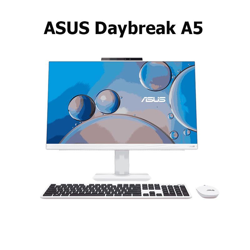 ASUS 23.8" Моноблок ASUS Daybreak V5 (Intel Core i5-1235U, RAM 16 ГБ, SSD 512 ГБ, Intel Iris Xe Graphics, Windows 11 Home), A6621WV, серебристый, Английская раскладка