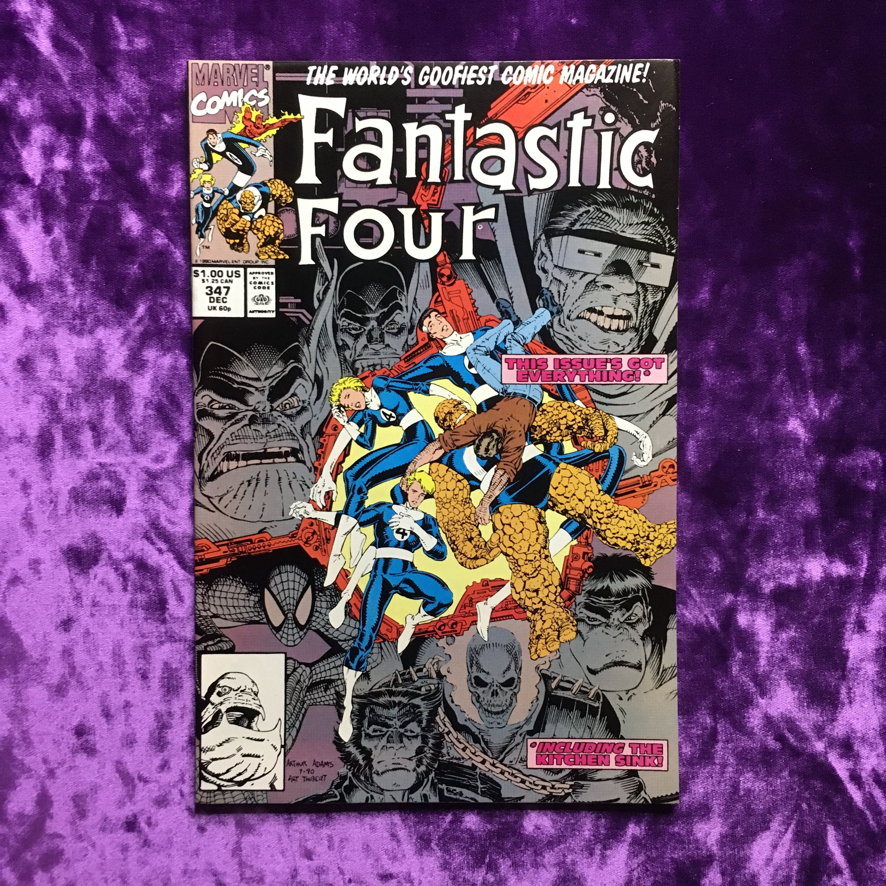 Fantastic Four. Big Trouble on Little Earth! Vol. 1 No 347 DEC 1990. Оригинальный комикс на английском языке