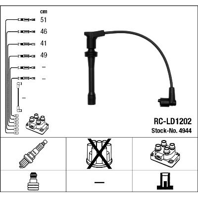 Комплект высоковольтных проводов NGK 4944 NGK RCLD1202