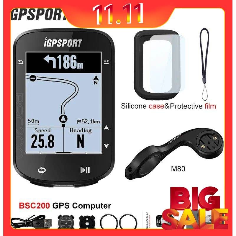 IGPSPORT BSC200 GPS Беспроводной Bluetooth Велокомпьютер + Кронштейн M80