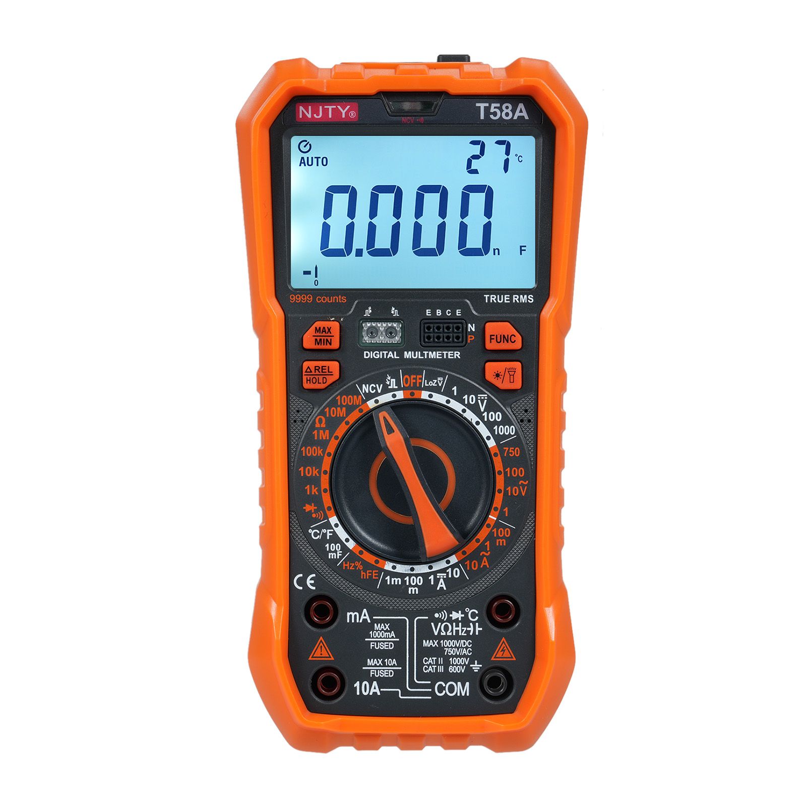 Цифровой мультиметр NJTY T58A 9999 отсчетов Multimetro AC/DC Voltage Meter