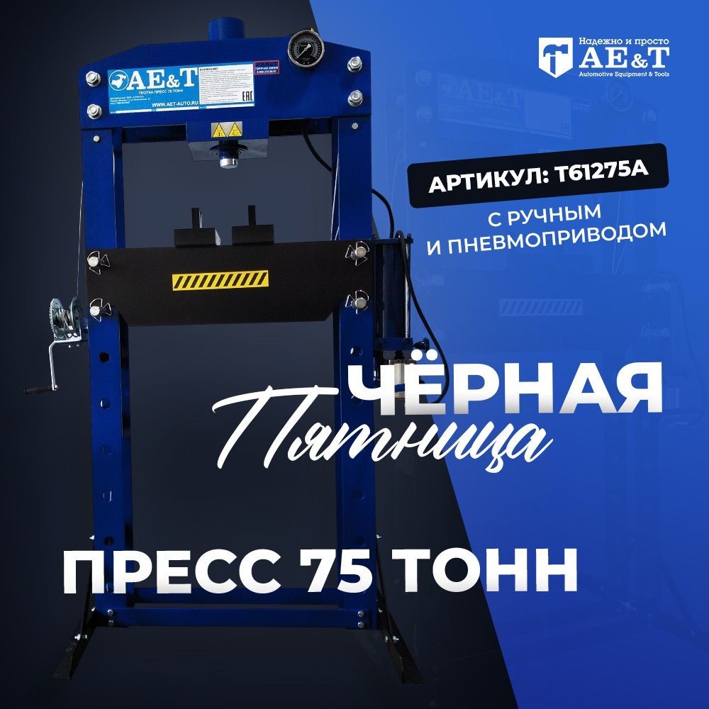 Пресс гидравлический с пневмоприводом 75т T61275A AE&T