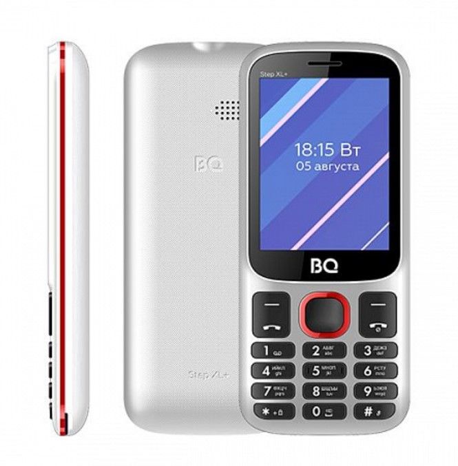 Мобильный телефон BQ 2820 Step XL+ White/Red, 2 mini SIM-карты, аккумулятор 1000 мАч, без камеры