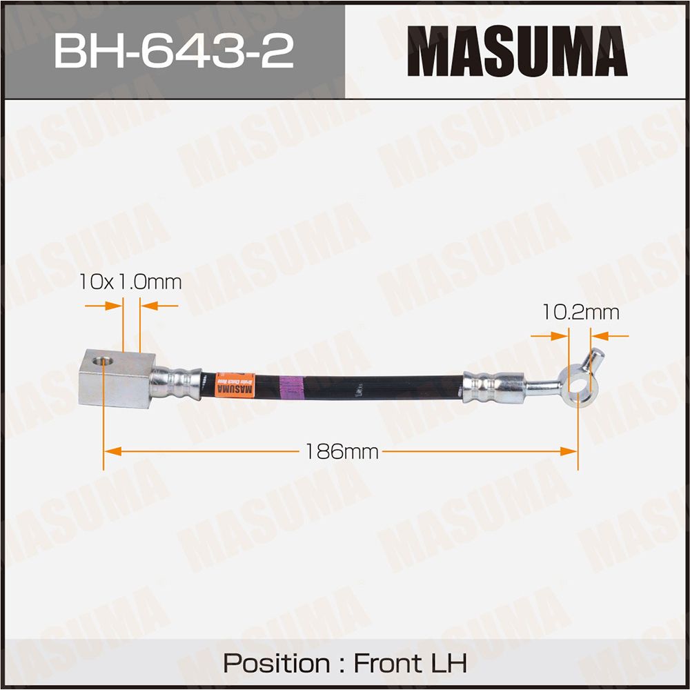 Шланг тормозной Infiniti EX 08-13, G 06-, QX 13- передний MASUMA левый MASUMA BH-643-2