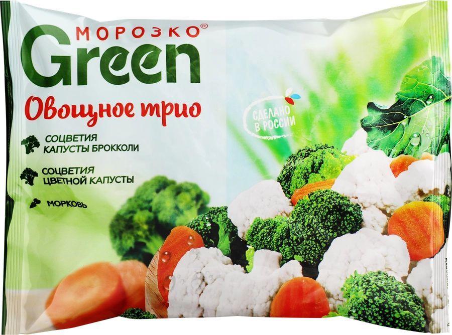 Смесь овощная МОРОЗКО Green Овощное трио, 400г - 5 шт.