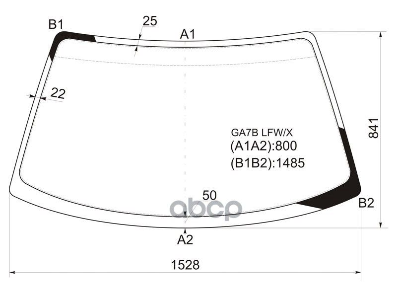 XYG Стекло лобовое Ford Telstar 94-97 Mazda 626 92-97 Cronos 91-95 Efini MS-6 91-94