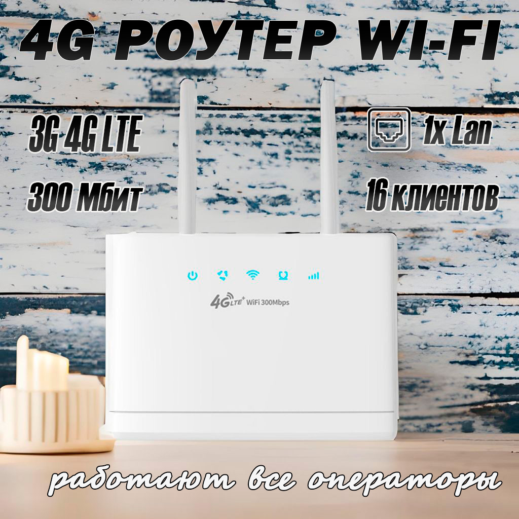 Wi-Fi-роутерсослотомдляSim-карты,LTE,2,4ГГц,300Мбит/сR3114G