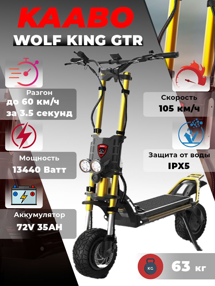 ЭлектросамокатKAABOWOLFKINGGTRзолотой