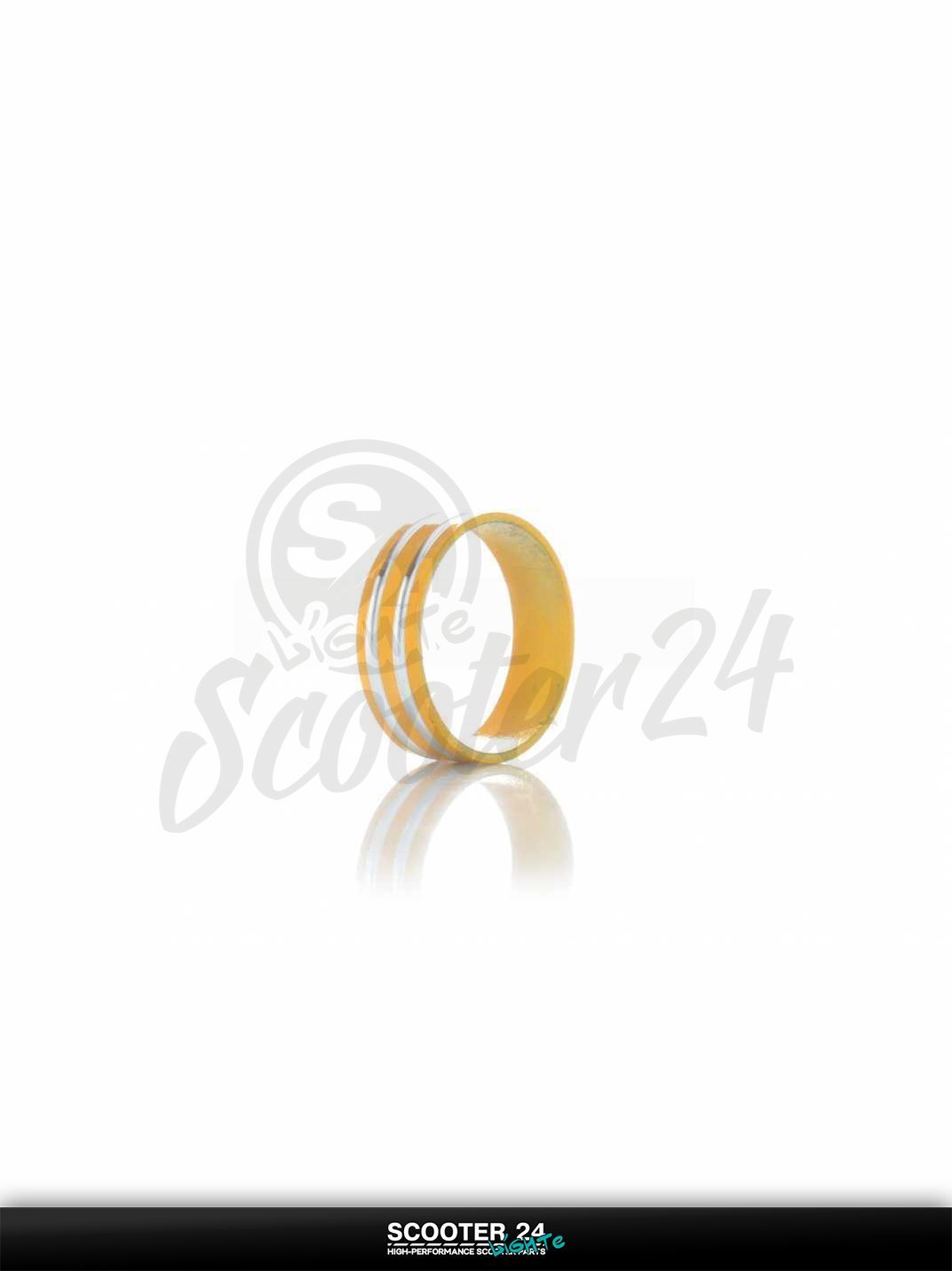 Шайба посадочная рулевой колонки (кольцо) вело алюминиевая, h10, d29 (желтая) #QC-002